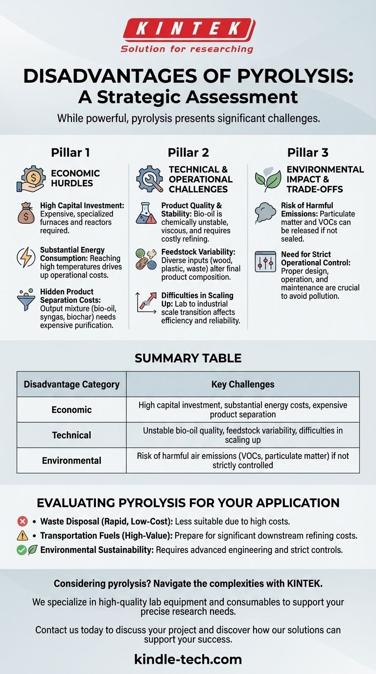 ما هو الجانب السلبي للتحلل الحراري؟ شرح التحديات الاقتصادية والتقنية الرئيسية دليل مرئي