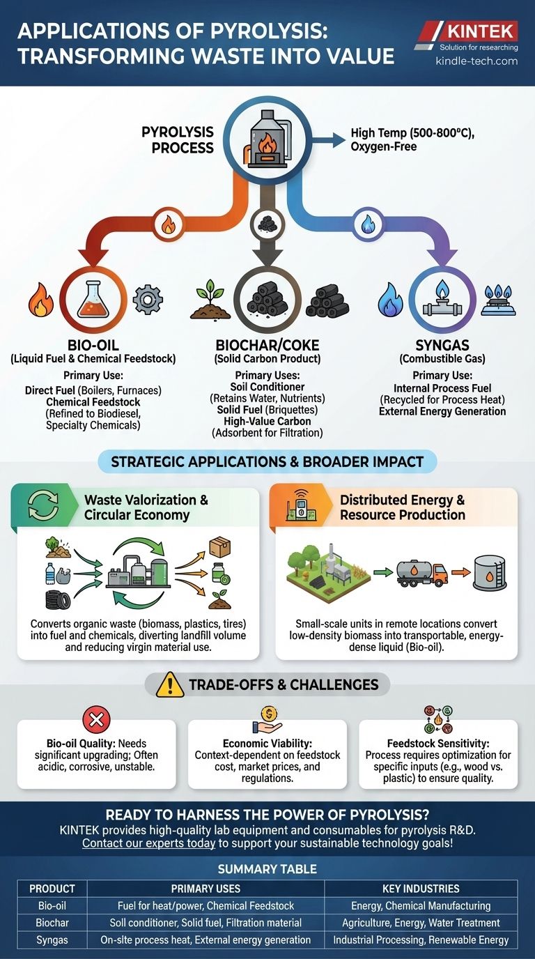 Quelles sont les applications de la pyrolyse ? Transformer les déchets en carburants et produits chimiques précieux Guide Visuel