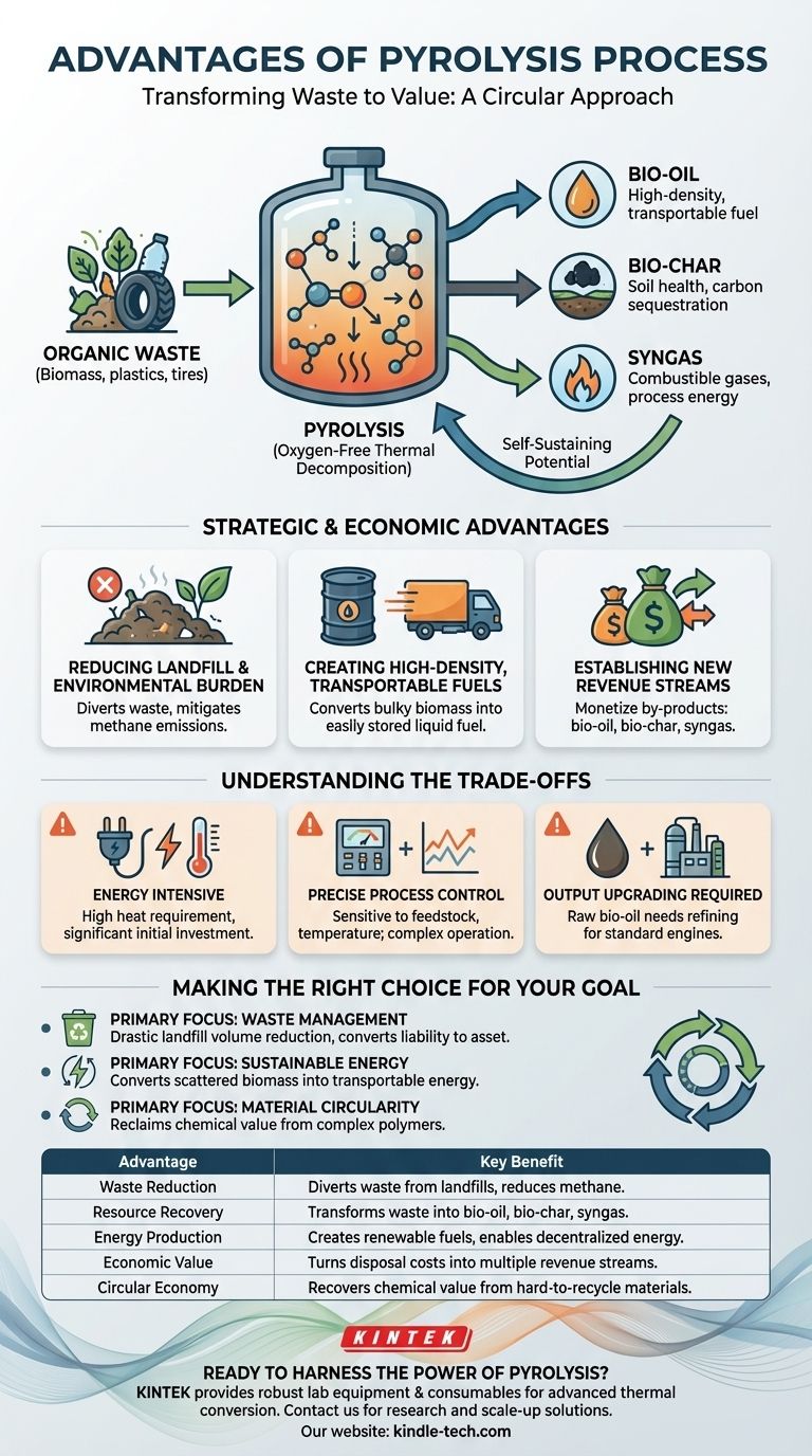 Was sind die Vorteile des Pyrolyseverfahrens? Verwandeln Sie Abfall in wertvolle Ressourcen und Energie Visuelle Anleitung