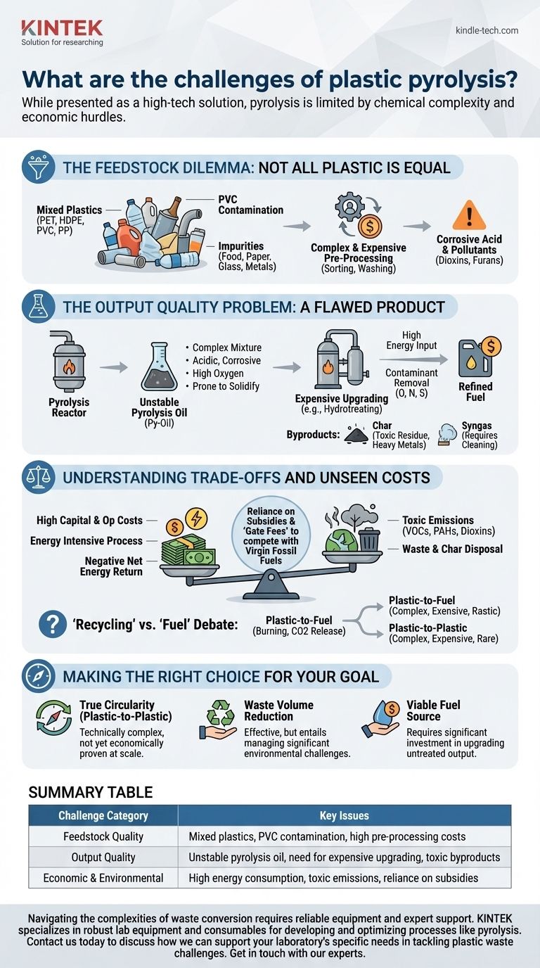 Каковы проблемы пиролиза пластика? Ключевые препятствия от сырья до топлива Визуальное руководство