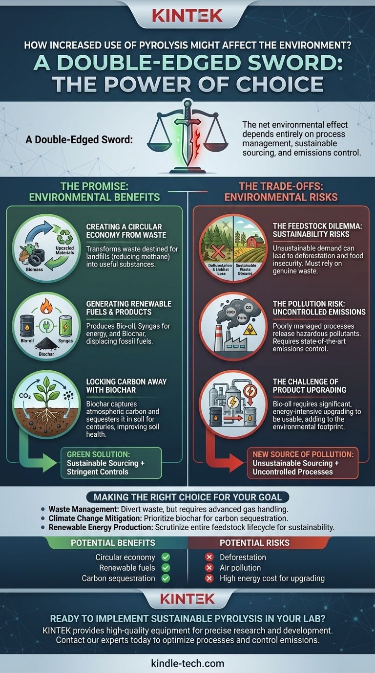 열분해 사용 증가는 환경에 어떤 영향을 미칠 수 있을까요? 순환 경제를 열 것인가, 아니면 오염 위험을 감수할 것인가 시각적 가이드