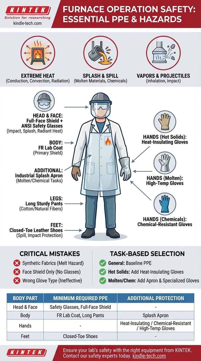 ما هي معدات الوقاية الشخصية التي يجب التأكد من توفرها عند تشغيل فرن؟ دليل شامل للبقاء آمناً دليل مرئي