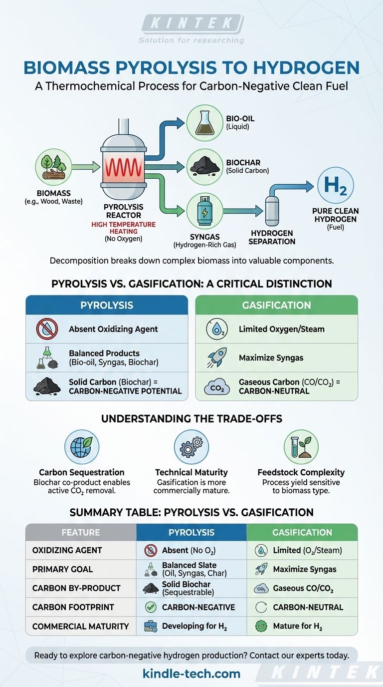 What is pyrolysis of biomass to produce hydrogen? A Guide to Carbon-Negative Green Hydrogen Visual Guide