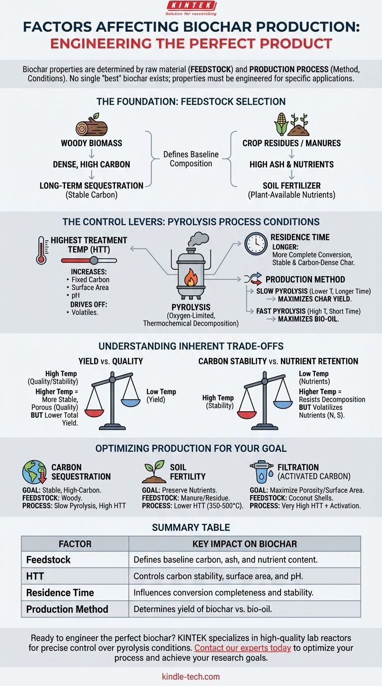 ما هي العوامل المؤثرة في إنتاج الفحم الحيوي؟ متغيرات رئيسية لهندسة الفحم الحيوي لتطبيقك دليل مرئي