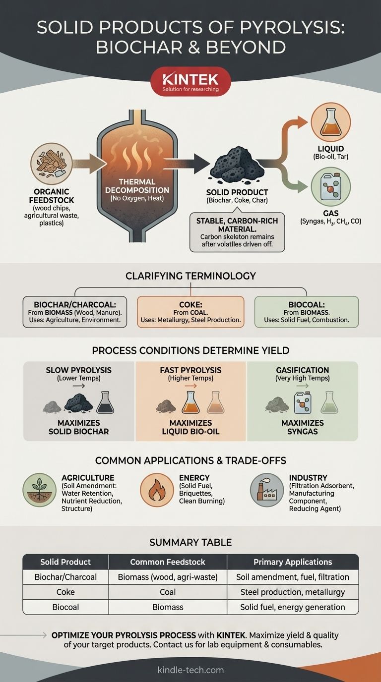 Каковы твердые продукты пиролиза? Раскройте ценность биоугля и кокса Визуальное руководство
