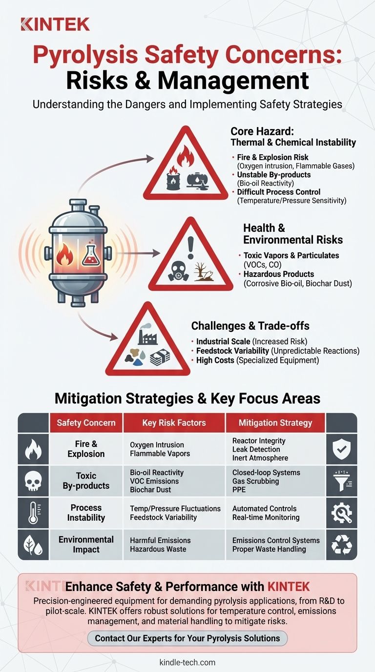 What are the safety concerns of pyrolysis? Managing Fire, Toxicity, and Process Control Risks Visual Guide