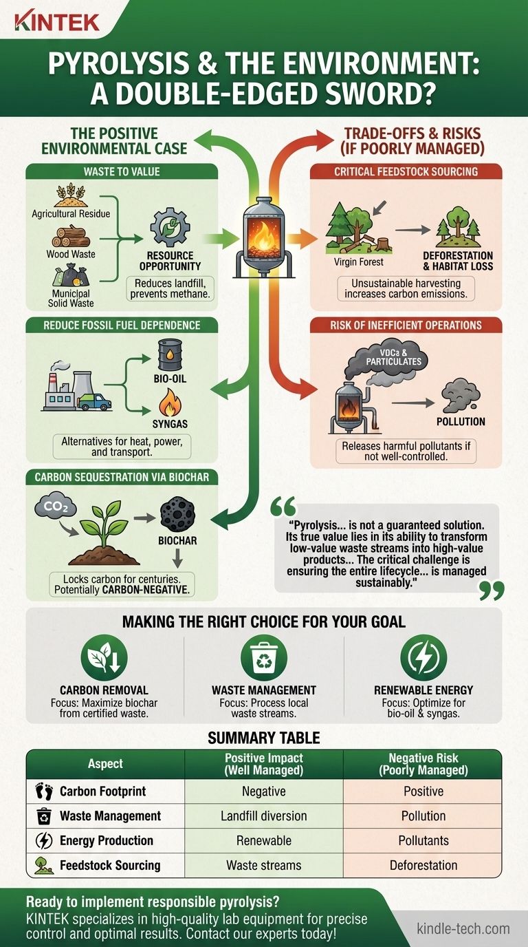 Wie beeinflusst Pyrolyse die Umwelt? Ihr Potenzial für die kohlenstoffnegative Abfallumwandlung erschließen Visuelle Anleitung