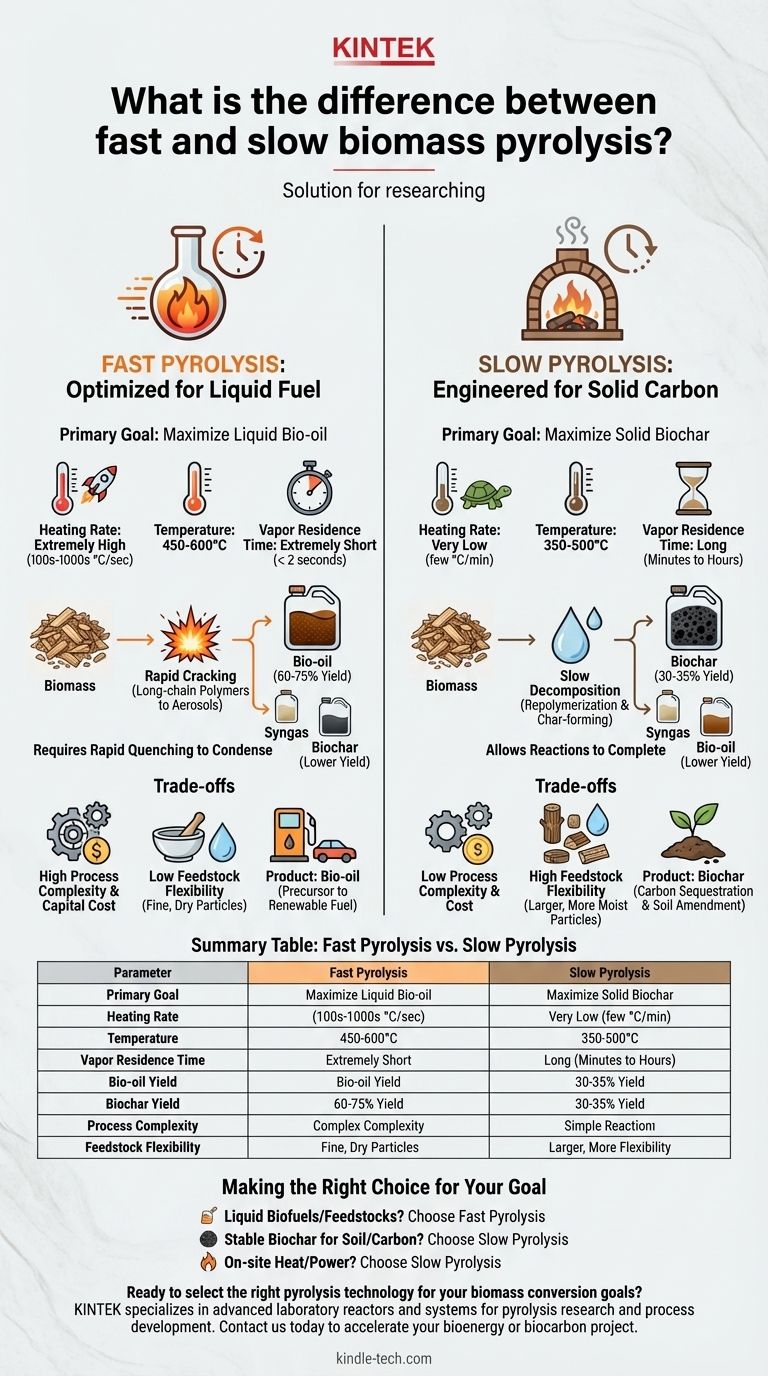 高速熱分解と低速熱分解の違いは何ですか？バイオ燃料またはバイオ炭の生産を最適化する ビジュアルガイド