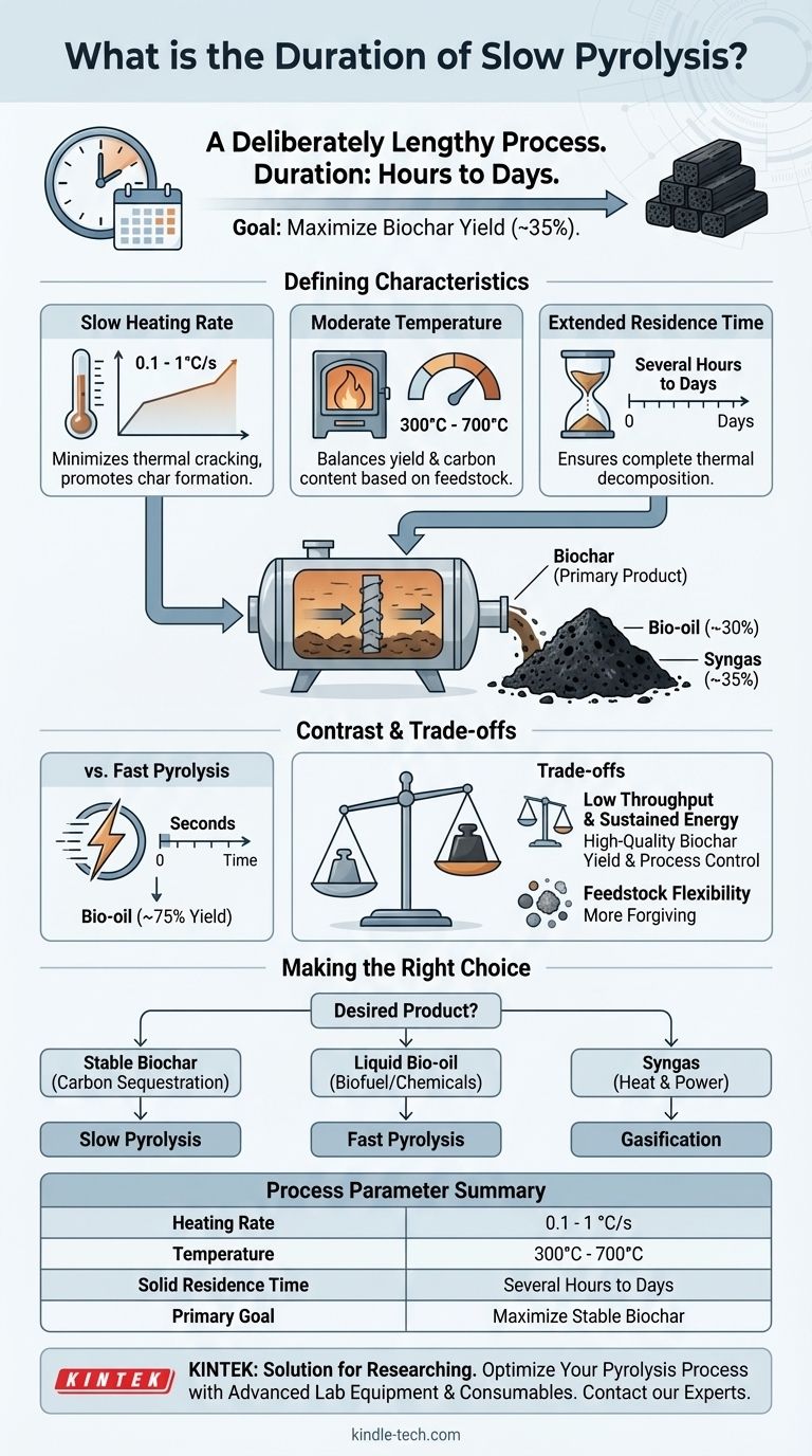 What is the duration of slow pyrolysis? A Deliberately Lengthy Process for Maximum Biochar Yield Visual Guide