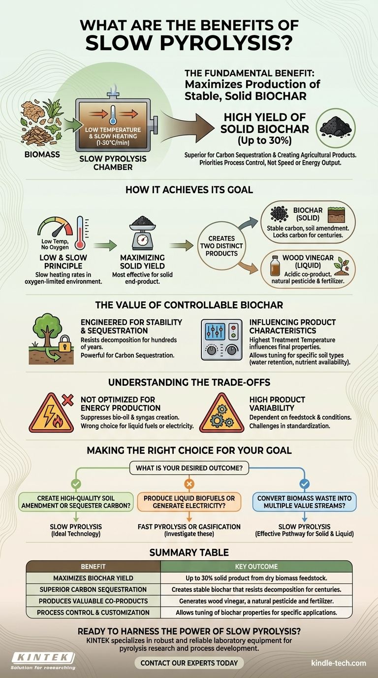 What are the benefits of slow pyrolysis? Maximize Biochar Production for Carbon Sequestration Visual Guide