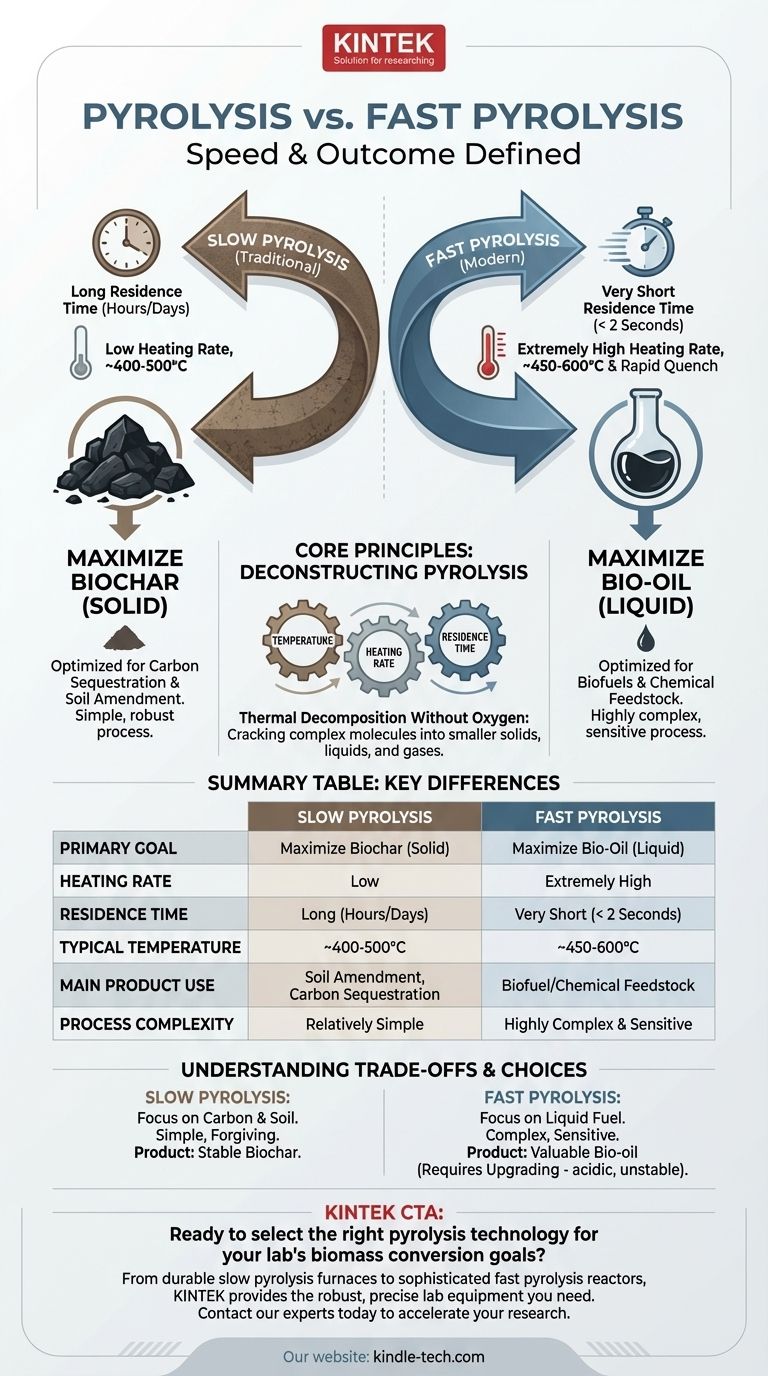 熱分解と高速熱分解の違いは何ですか？バイオ炭またはバイオオイルの収量を最大化する ビジュアルガイド