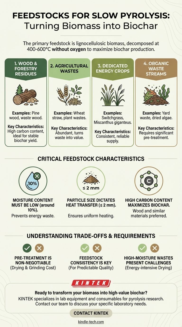 ما هي المواد الأولية للتحلل الحراري البطيء؟ اختيار الكتلة الحيوية المناسبة لإنتاج الفحم الحيوي عالي الجودة دليل مرئي