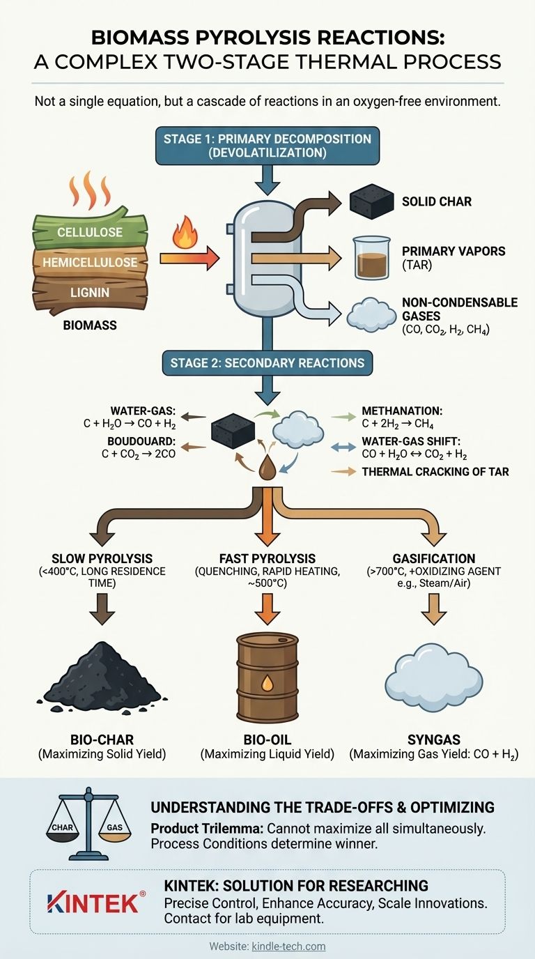 ¿Cuáles son las reacciones involucradas en la pirólisis de la biomasa? Desbloquea la química para obtener bioproductos a medida Guía Visual