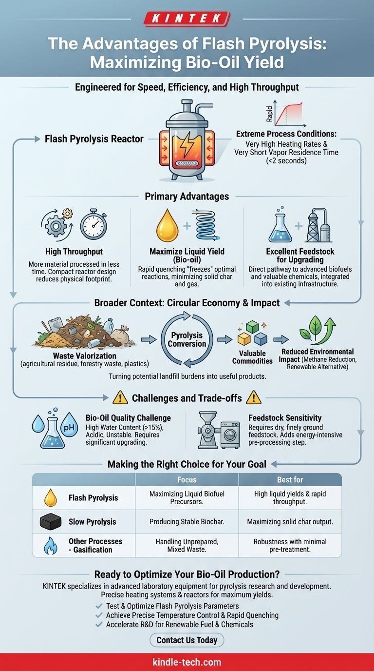 플래시 열분해의 장점은 무엇입니까? 액체 바이오 오일 수율 및 효율성 극대화 시각적 가이드