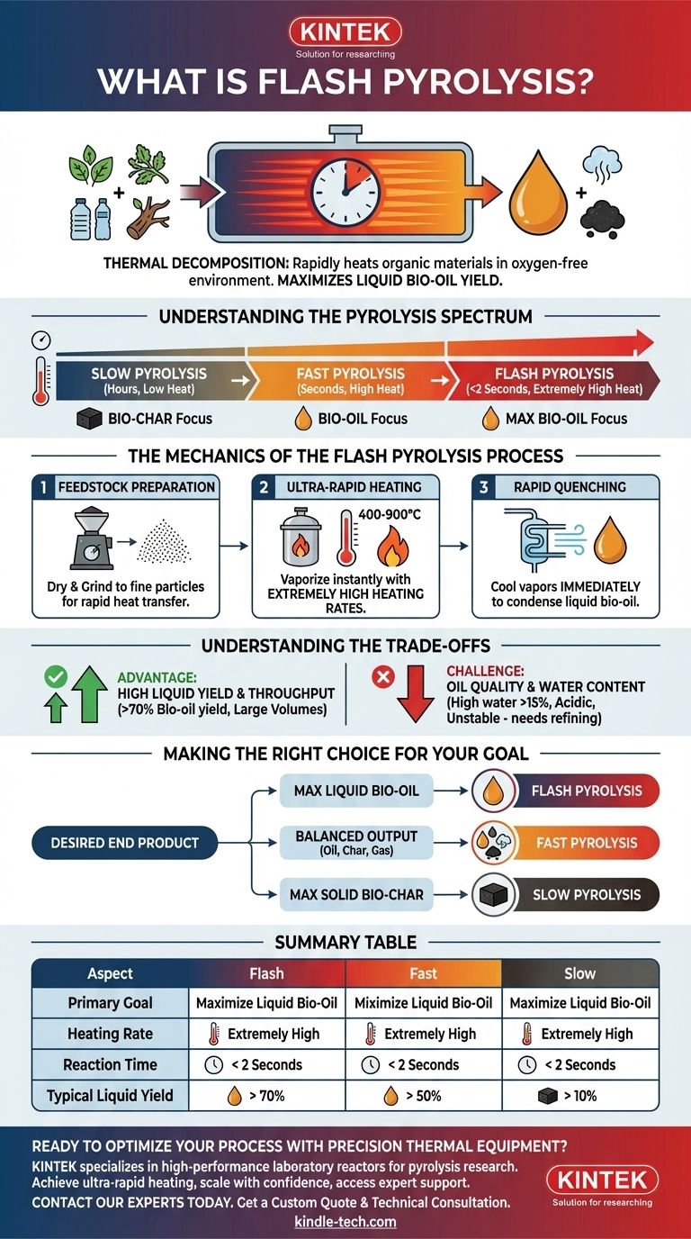 플래시 열분해 공정이란 무엇인가요? 바이오매스 및 플라스틱에서 액체 바이오 오일 수율 극대화 시각적 가이드