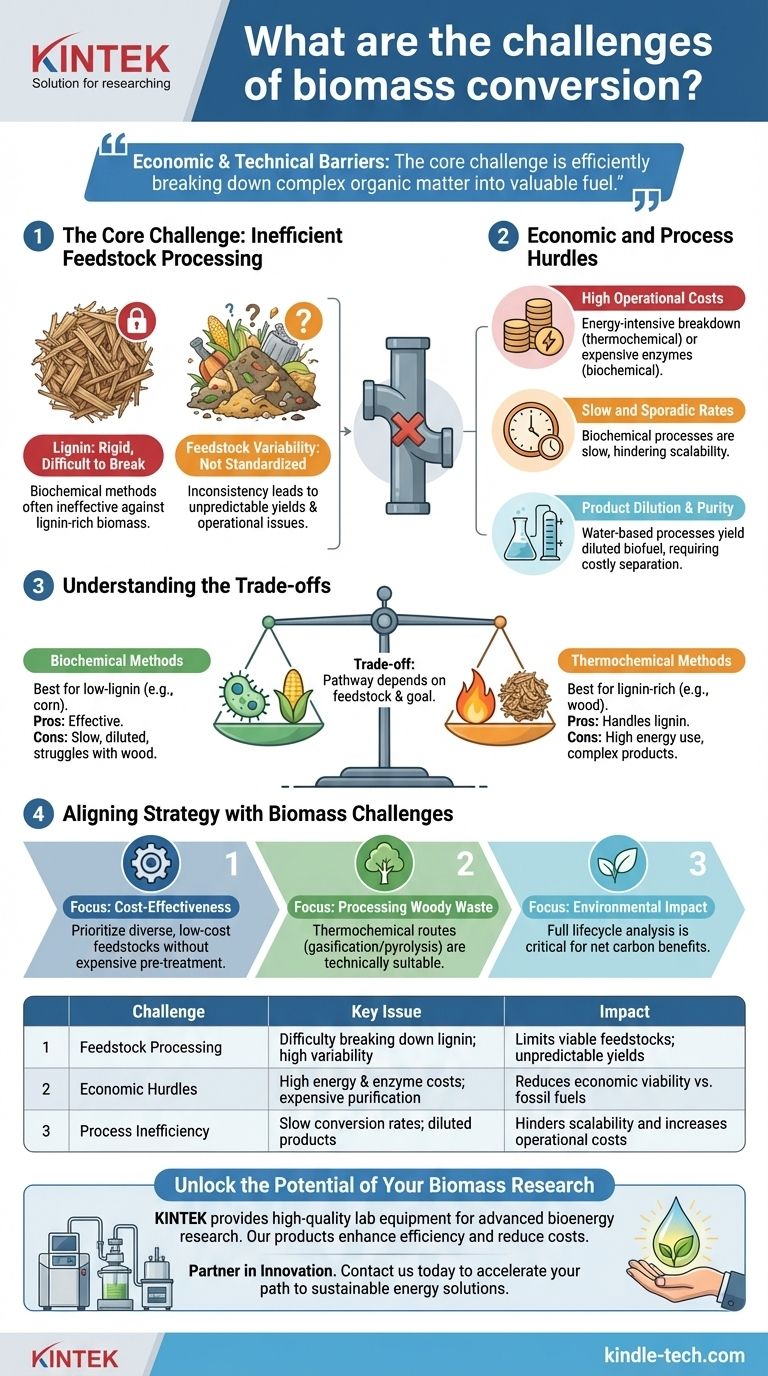 바이오매스 전환의 과제는 무엇인가요? 경제적, 기술적 장애물 극복 시각적 가이드