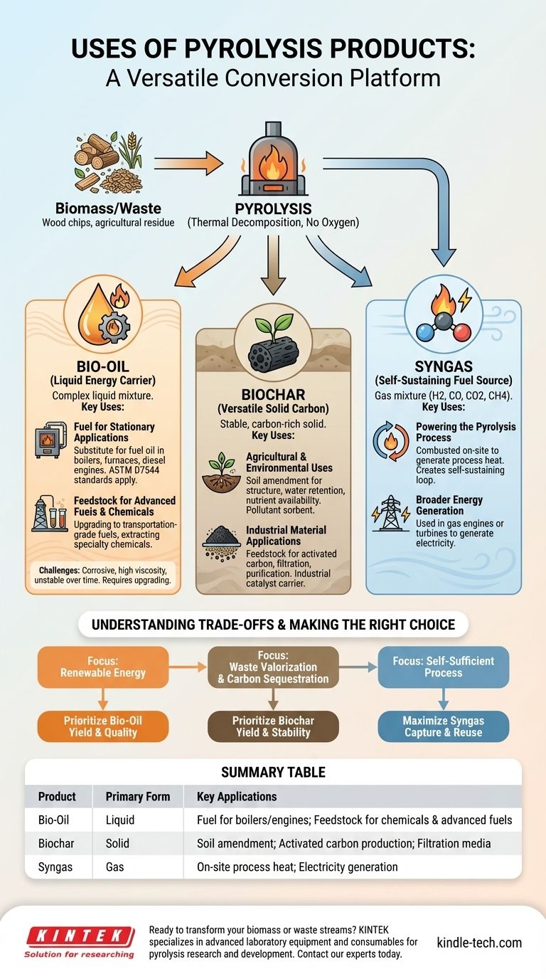 What are the uses of pyrolysis products? Unlock Value from Bio-Oil, Biochar, and Syngas Visual Guide