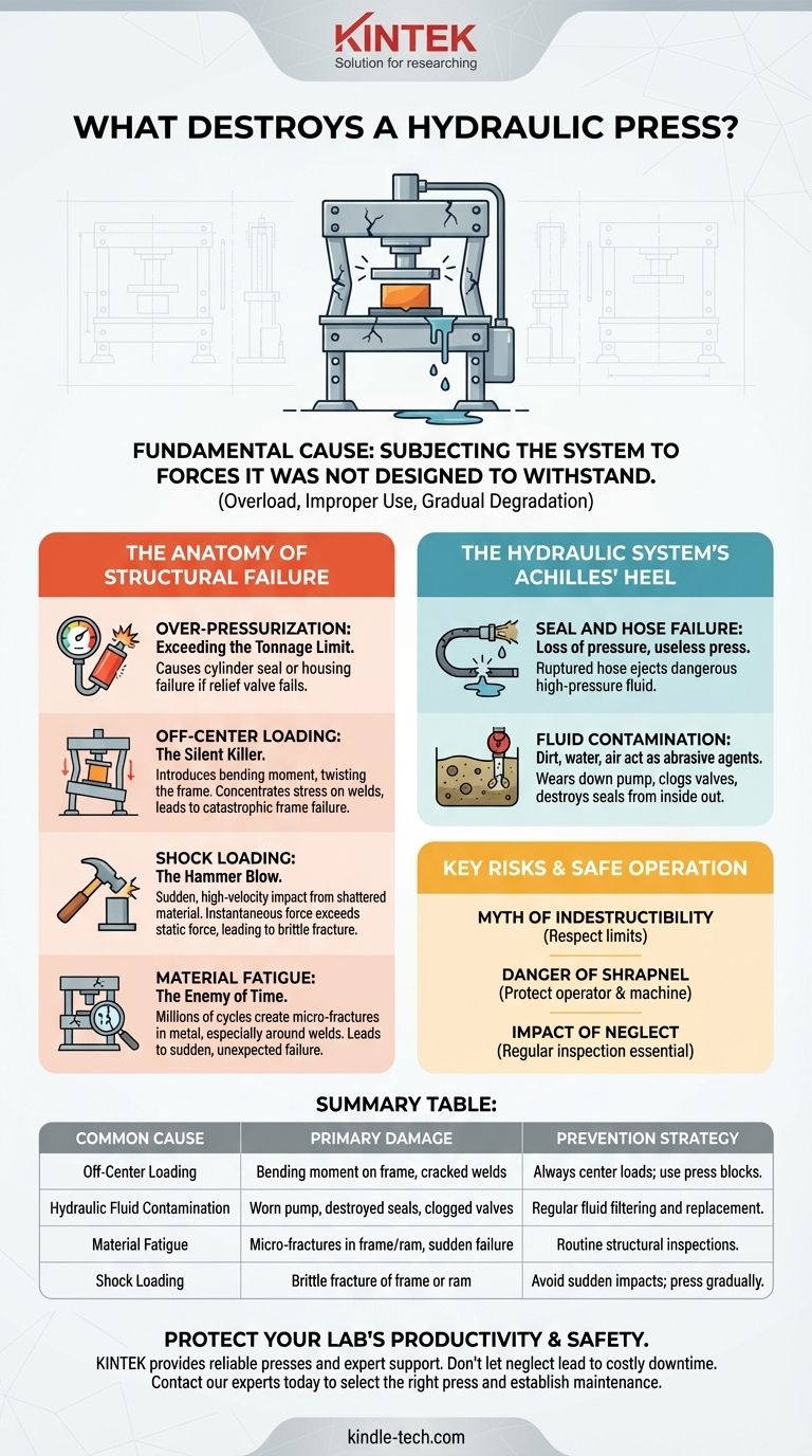 유압 프레스를 파괴할 수 있는 것은 무엇인가요? 흔하고 비용이 많이 드는 실수 피하기 시각적 가이드