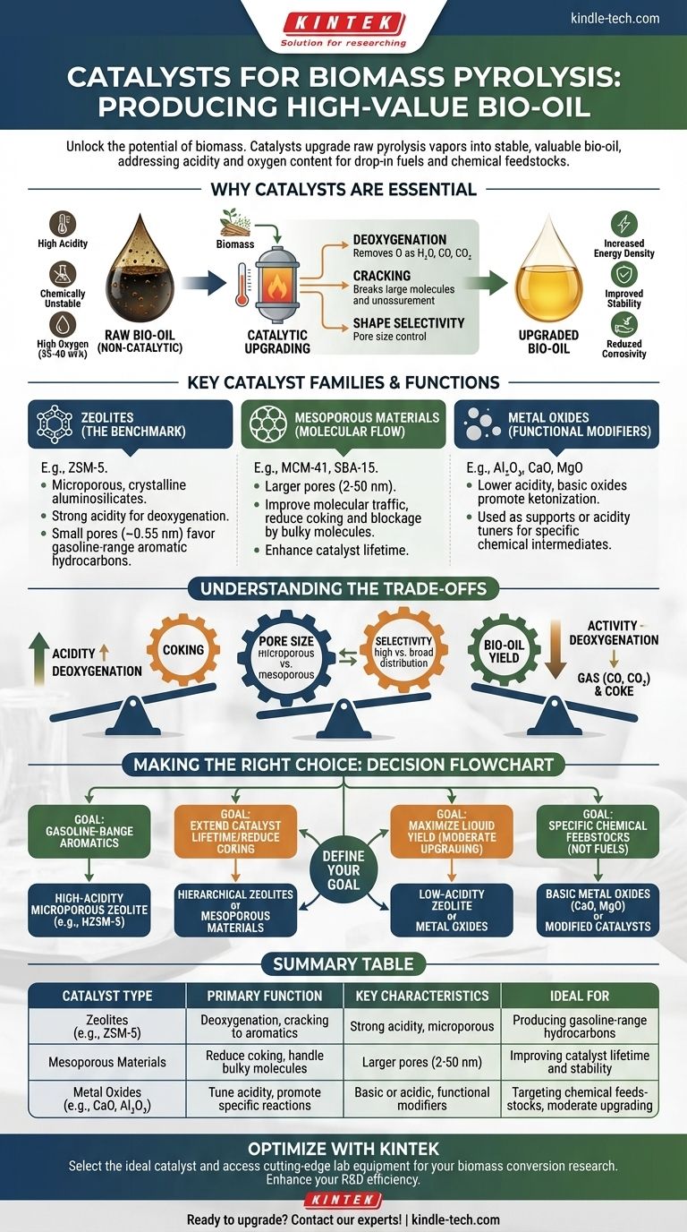 Qual catalisador é usado na pirólise de biomassa para a produção de bio-óleo? Escolha o Catalisador Certo para o Seu Bio-óleo Guia Visual