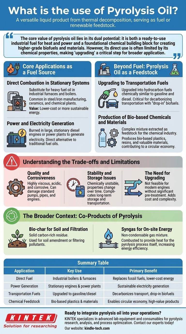 Quelle est l'utilisation de l'huile de pyrolyse ? Un carburant et une matière première chimique polyvalents Guide Visuel