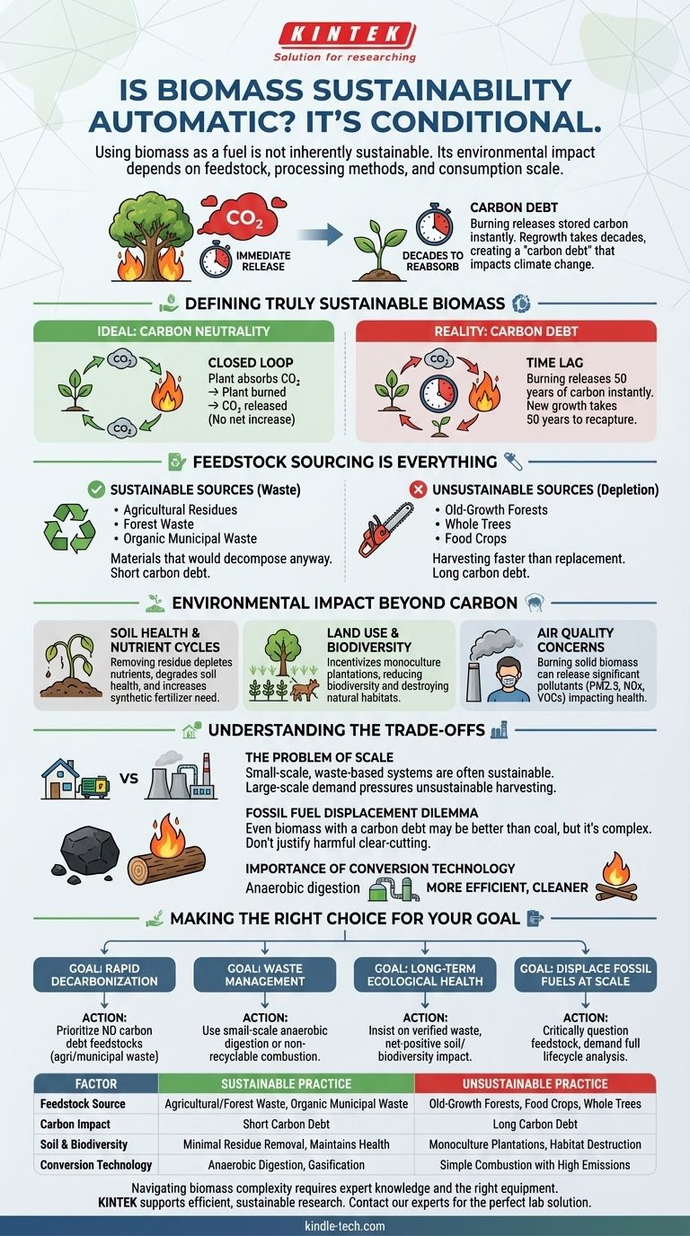 Is using biomass as a replacement fuel always a sustainable option? Unpacking the Carbon Debt and Environmental Trade-offs Visual Guide