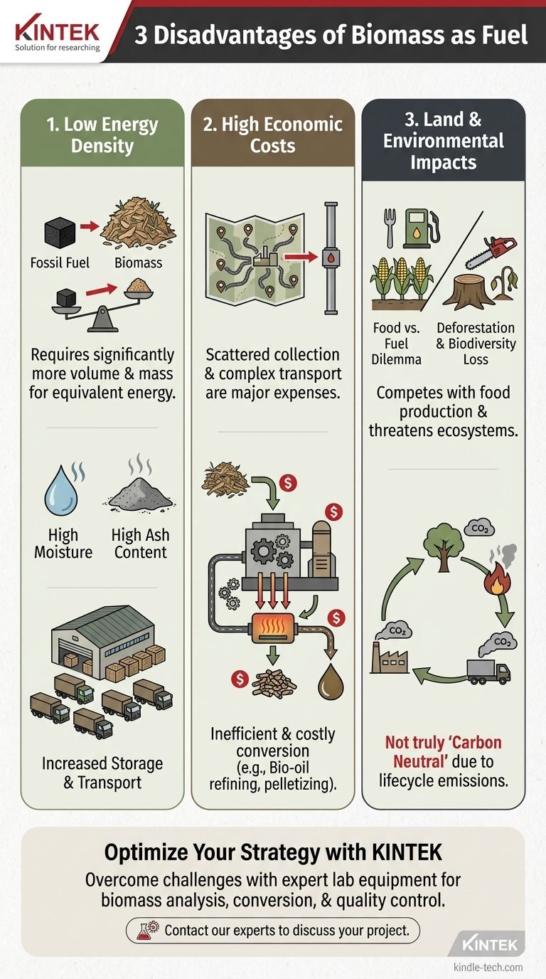 바이오매스를 연료로 사용할 때의 단점 3가지는 무엇인가요? 에너지 전략을 위한 주요 과제 시각적 가이드