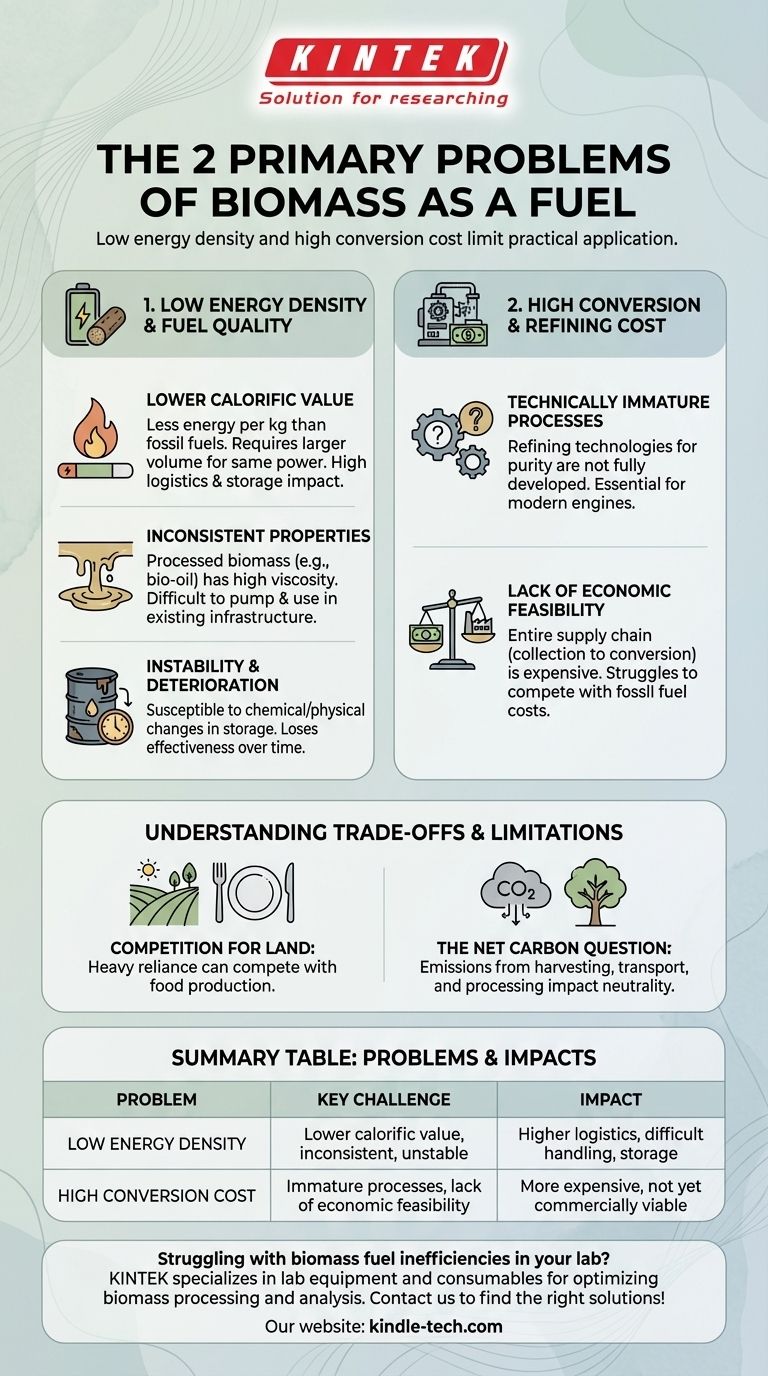 Quali sono i 2 problemi della biomassa come combustibile? Superare le sfide della densità energetica e dei costi Guida Visiva