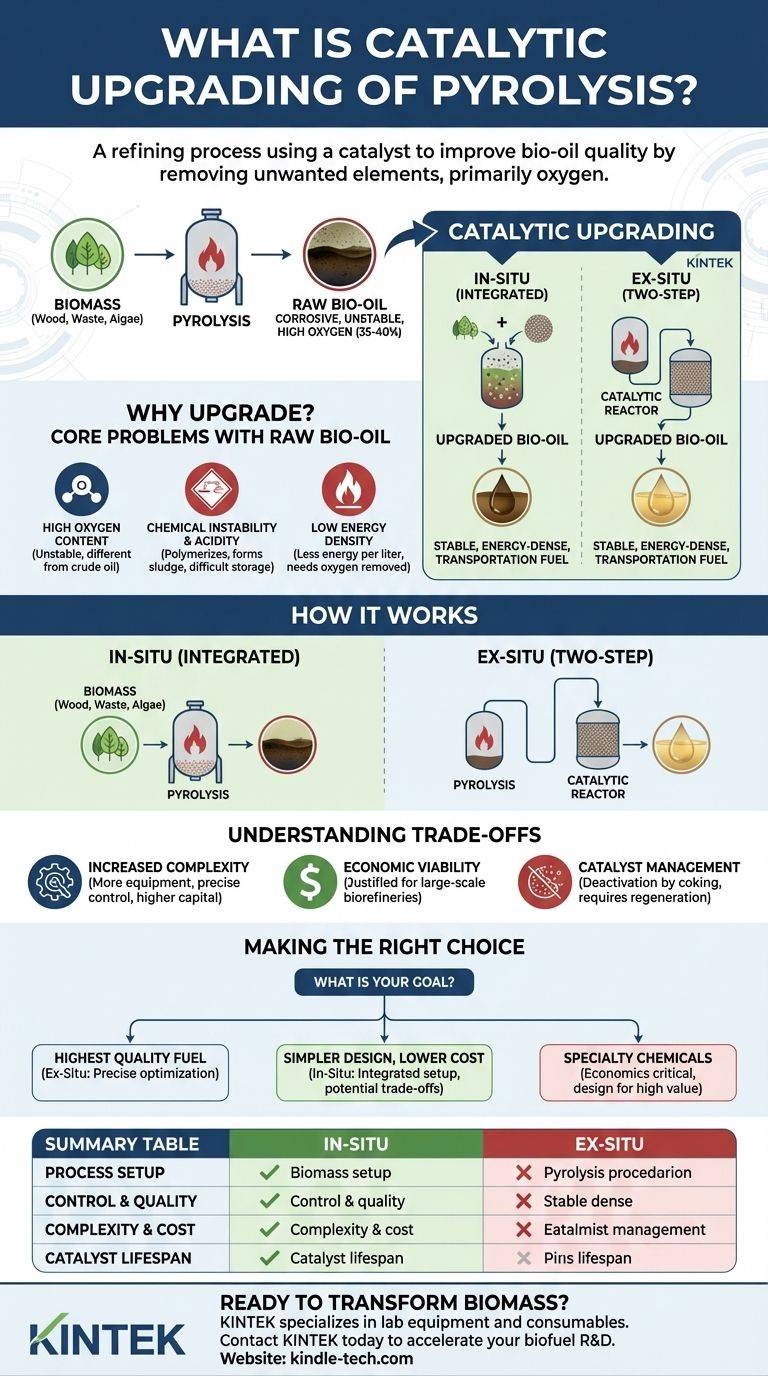 Was ist die katalytische Aufarbeitung von Pyrolyseöl? Umwandlung von rohem Bio-Öl in hochwertigen Kraftstoff Visuelle Anleitung