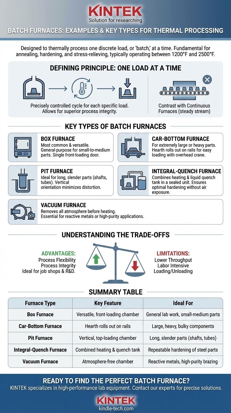 Quali sono gli esempi di forni a batch? Tipi chiave per il trattamento termico controllato Guida Visiva