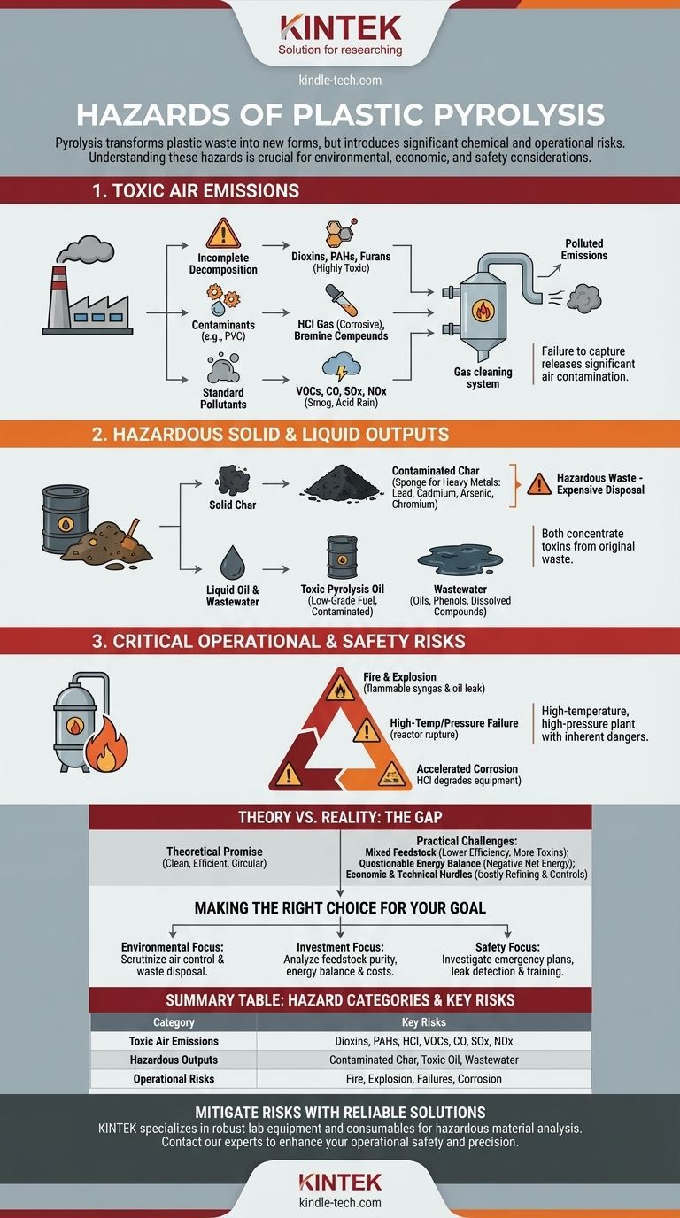 ¿Cuáles son los peligros de la pirólisis de plásticos? Comprender los riesgos ambientales y de seguridad Guía Visual