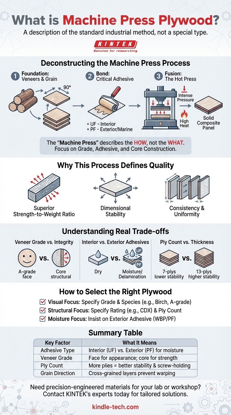 ما هو خشب البلايوود المضغوط آلياً؟ مفتاح قوة واستقرار خشب البلايوود الحديث دليل مرئي