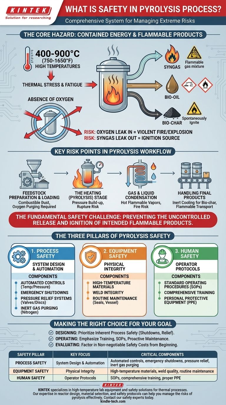 What is safety in pyrolysis process? Managing Extreme Heat and Flammable Products Visual Guide