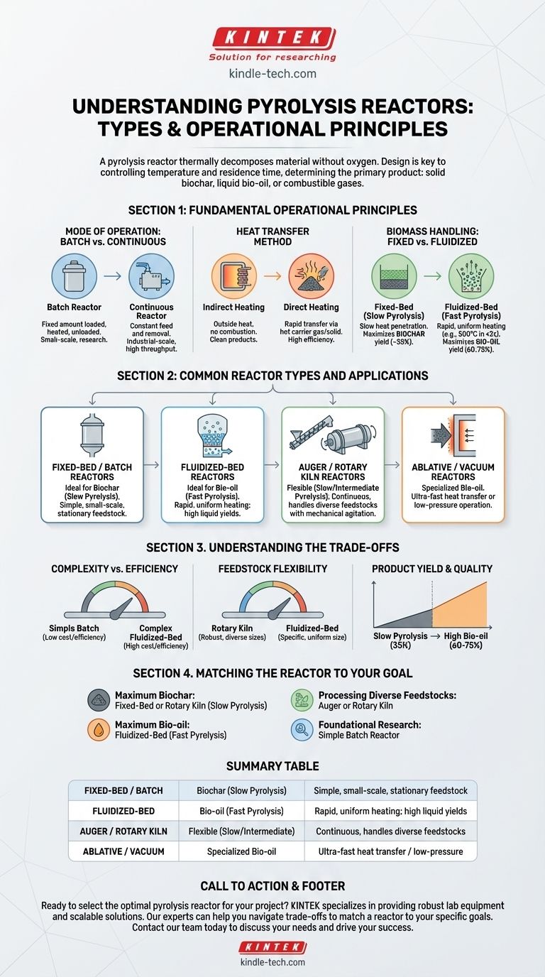 Was sind die verschiedenen Arten von Pyrolyse-Reaktoren? Wählen Sie den richtigen Reaktor für Ihren Prozess Visuelle Anleitung