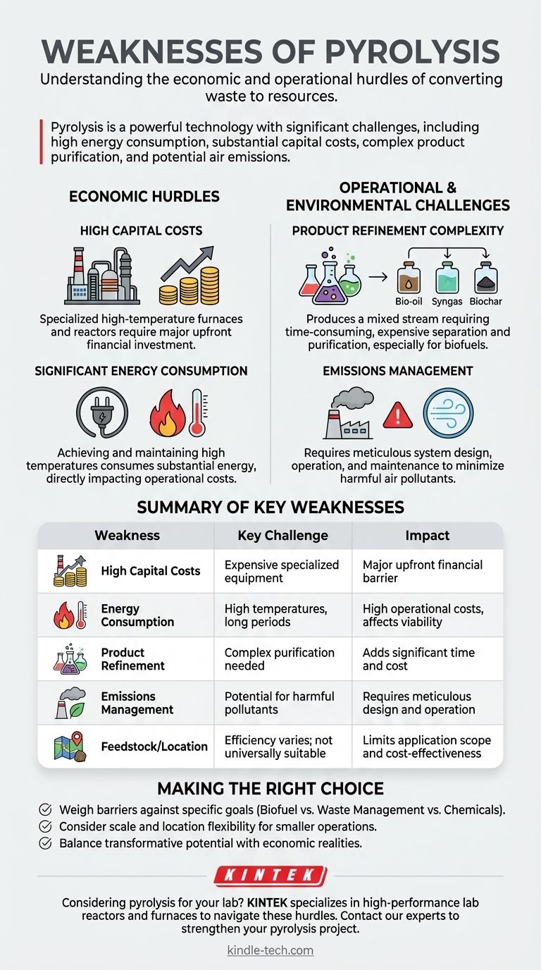 ما هي نقاط ضعف الانحلال الحراري؟ التنقل بين التكاليف المرتفعة والعقبات التشغيلية دليل مرئي
