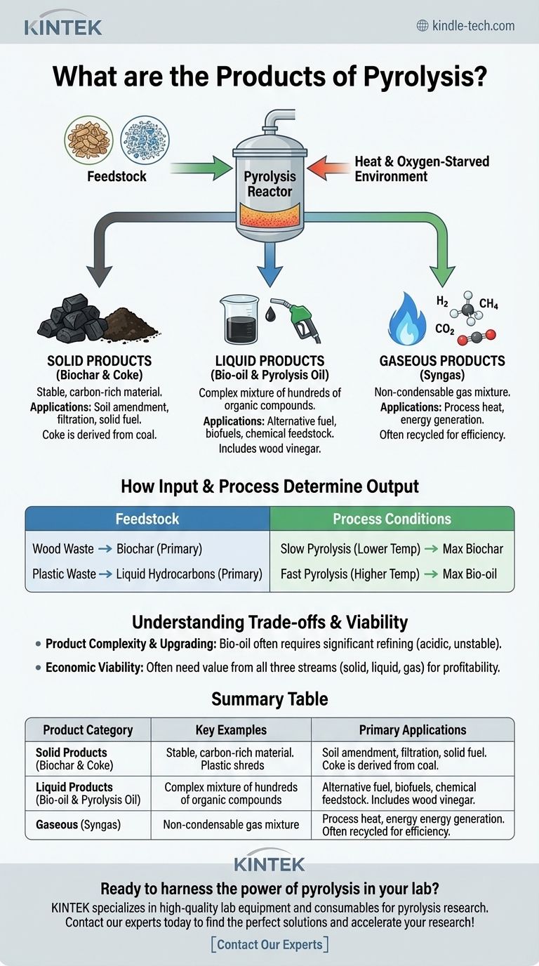 What are the examples of the products of pyrolysis? Biochar, Bio-oil, and Syngas Explained Visual Guide
