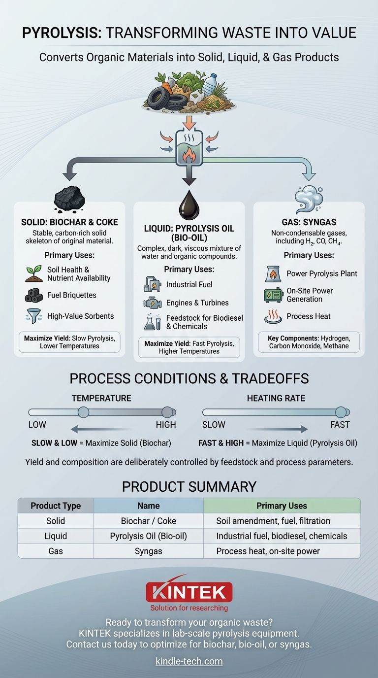 Quais são os produtos finais da pirólise? Transforme resíduos em biochar, óleo e gás de síntese Guia Visual