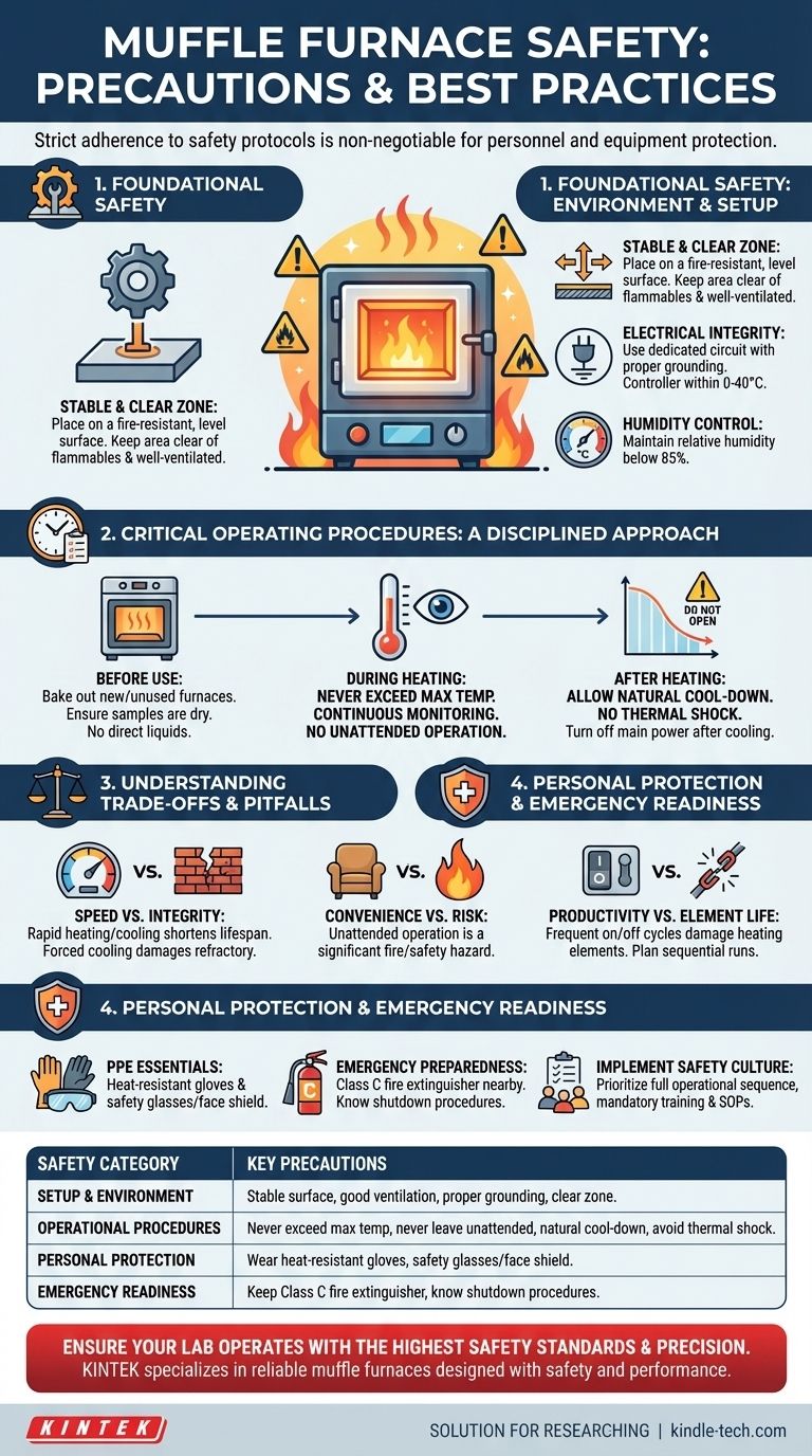 What precautions should be taken when using a muffle furnace? Essential Safety Protocols for Your Lab Visual Guide