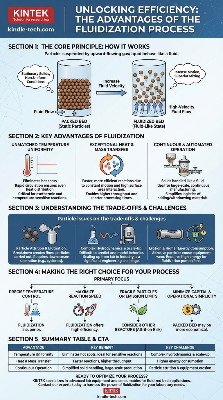 ¿Cuáles son las ventajas del proceso de fluidización? Logre un control de temperatura y una eficiencia superiores Guía Visual