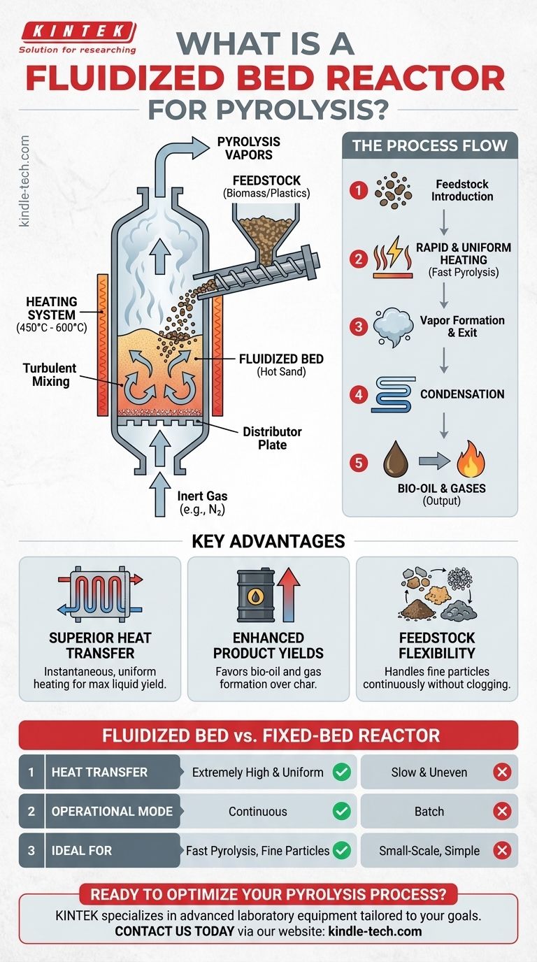 Что такое пиролизный реактор с псевдоожиженным слоем? Максимизируйте выход биомасла с превосходной теплопередачей Визуальное руководство