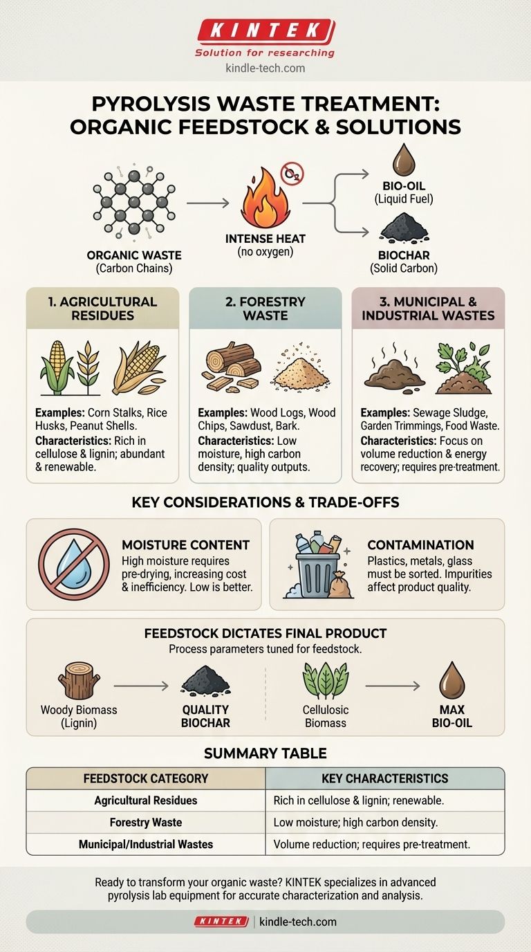 Welche Arten von Abfällen werden für die Pyrolysebehandlung verwendet? Wert aus organischen Abfallströmen erschließen Visuelle Anleitung