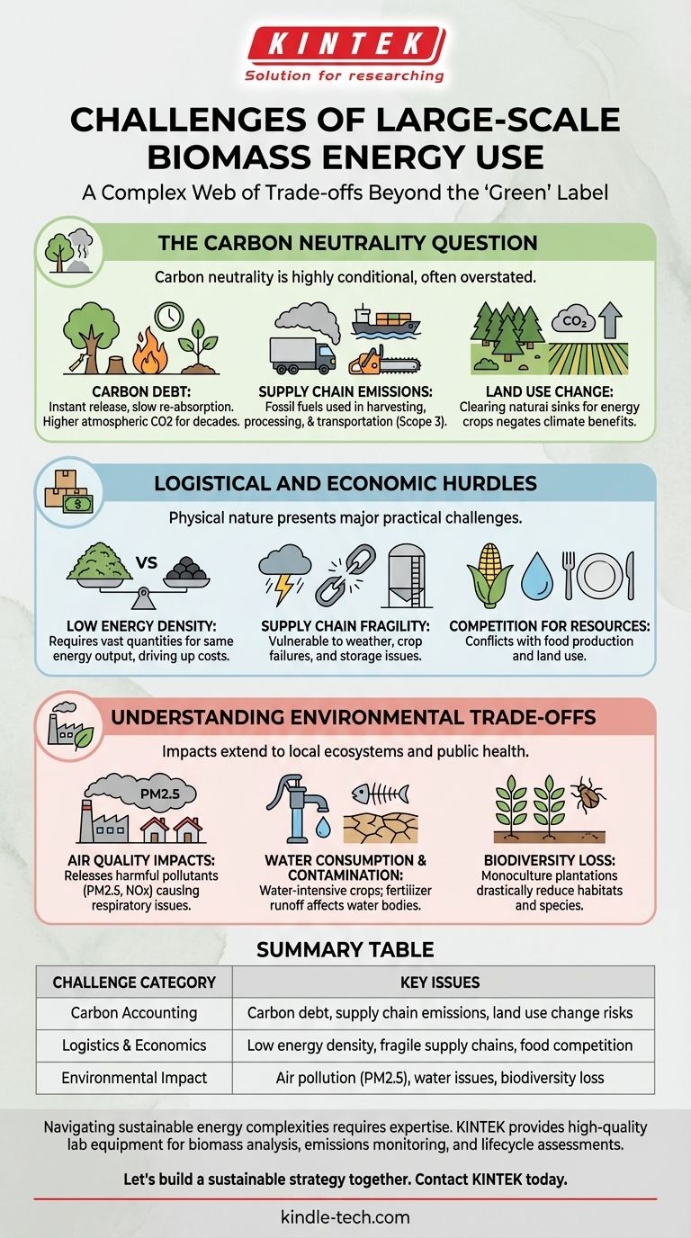 Quais são os desafios do uso de energia de biomassa em larga escala? Os Obstáculos Ocultos para uma Fonte de Energia Verde Guia Visual