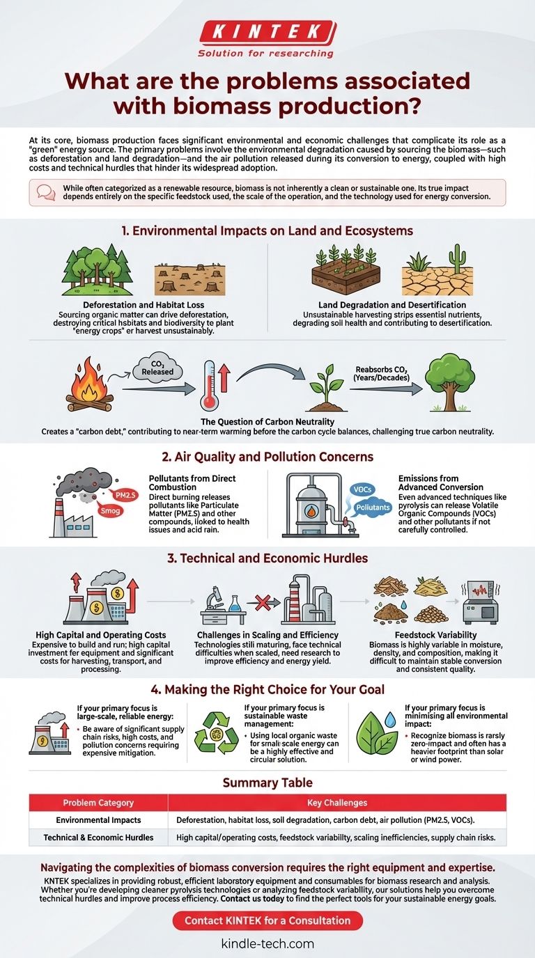 What are the problems associated with biomass production? Key Environmental and Economic Hurdles Visual Guide