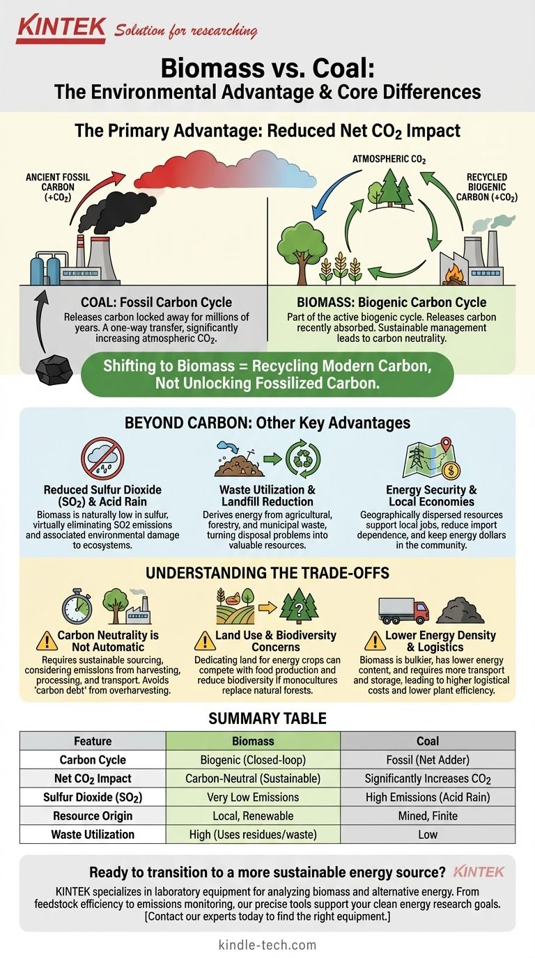 ¿Cuál sería una ventaja de la biomasa sobre el uso del carbón? Una fuente de energía más limpia y neutra en carbono Guía Visual