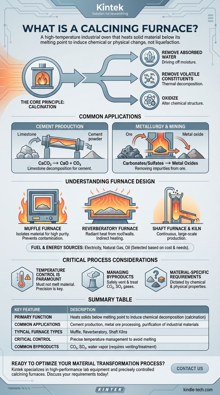 Cos'è un forno di calcinazione? Trasformare i materiali con processi controllati ad alta temperatura Guida Visiva