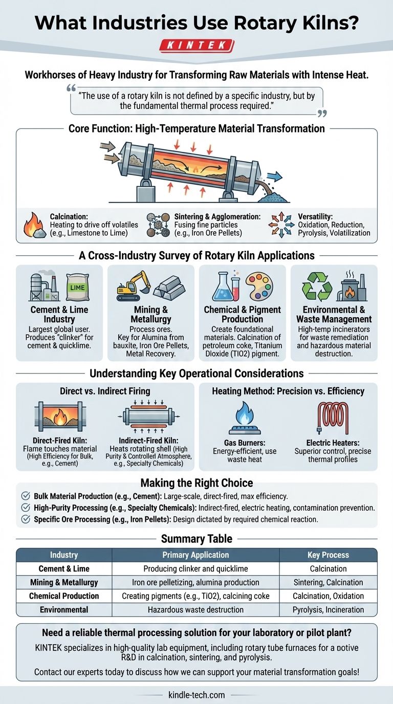 Quali industrie utilizzano i forni rotanti? Essenziali per la produzione di cemento, l'estrazione mineraria e la lavorazione chimica Guida Visiva