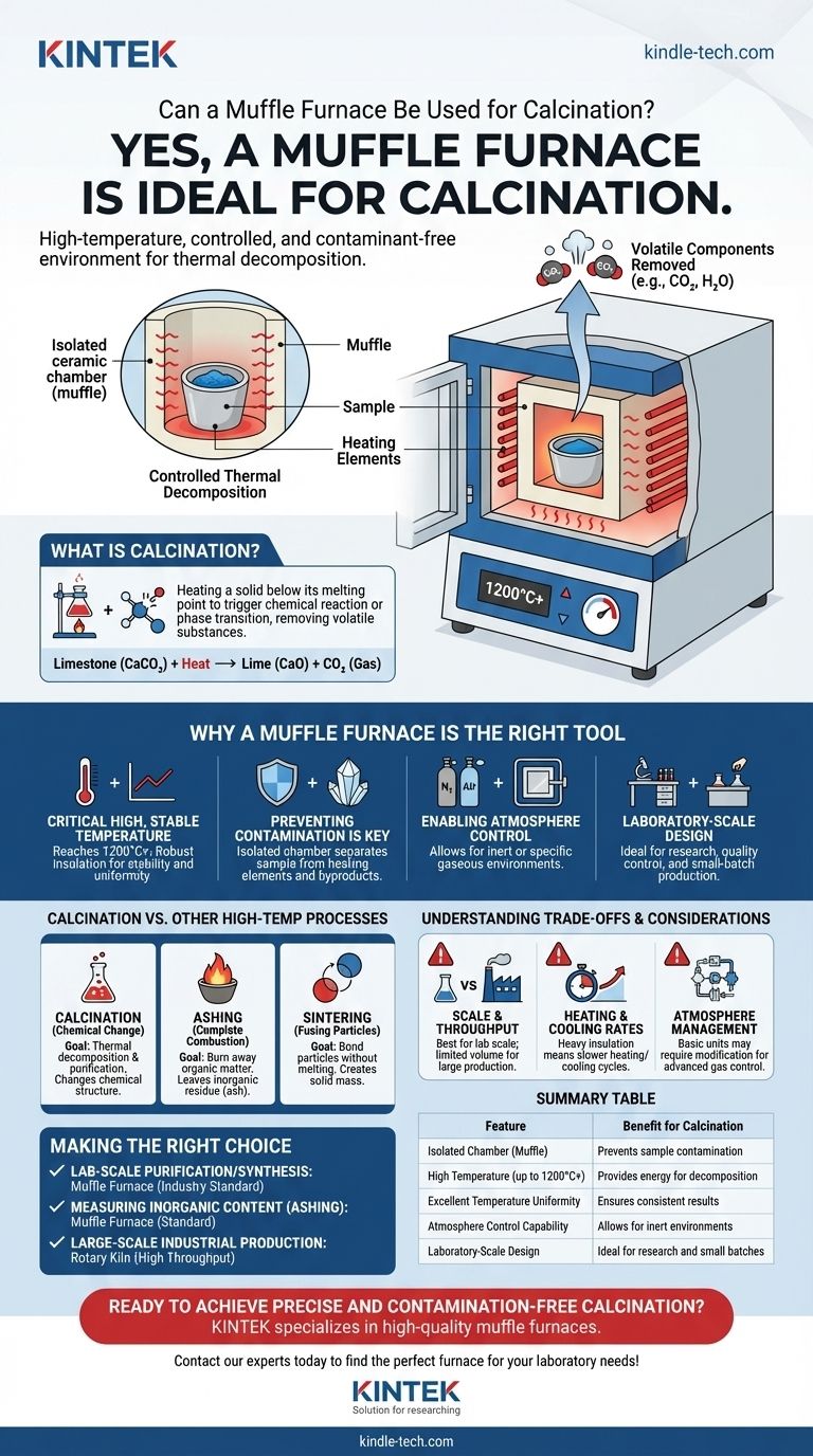 Can a muffle furnace be used for calcination? Achieve Pure, Controlled Thermal Decomposition Visual Guide
