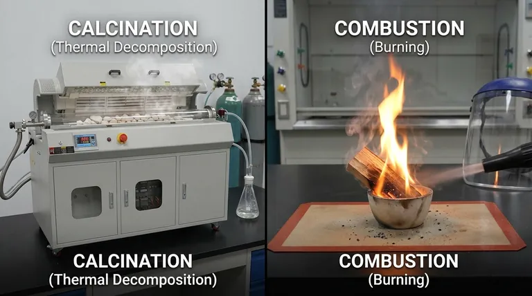 La calcinazione è un processo di combustione? Scopri le differenze chiave nella lavorazione termica
