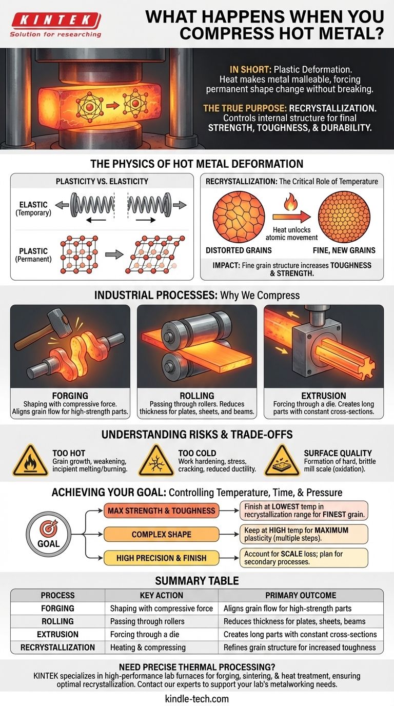 Cosa succede quando si comprime il metallo caldo? Una guida alla deformazione plastica e alla ricristallizzazione Guida Visiva