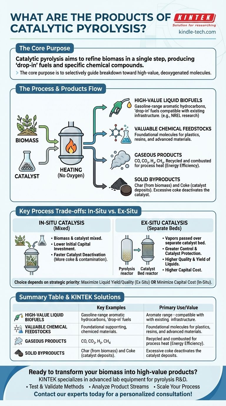 What are the products of catalytic pyrolysis? Unlock High-Value Biofuels & Chemicals Visual Guide