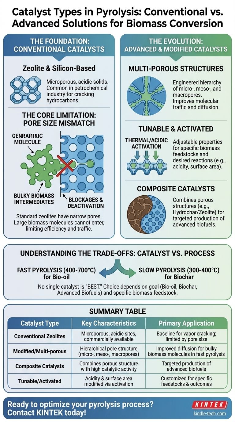 ¿Cuáles son los diferentes tipos de catalizadores utilizados en la pirólisis? Una guía para optimizar la conversión de biomasa Guía Visual